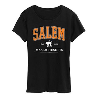 Women's Collegiate Salem Massachusetts Halloween Tee