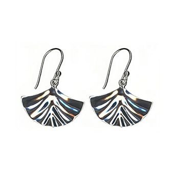 Sterling Silver Fan Drop Earrings