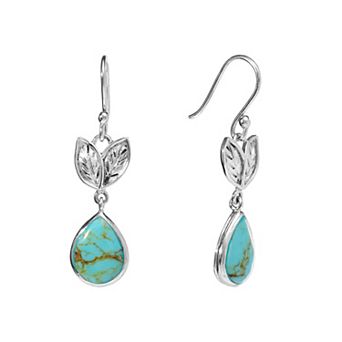 Athra NJ Inc Sterling Silver Blue Stone Drop Earrings