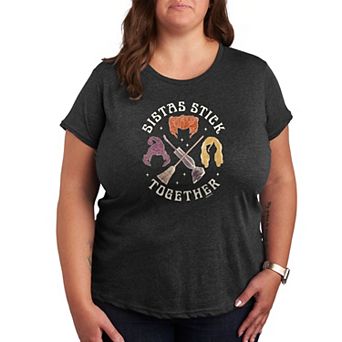 Disney's Hocus Pocus Sistas Stick Together Plus Size Graphic Tee