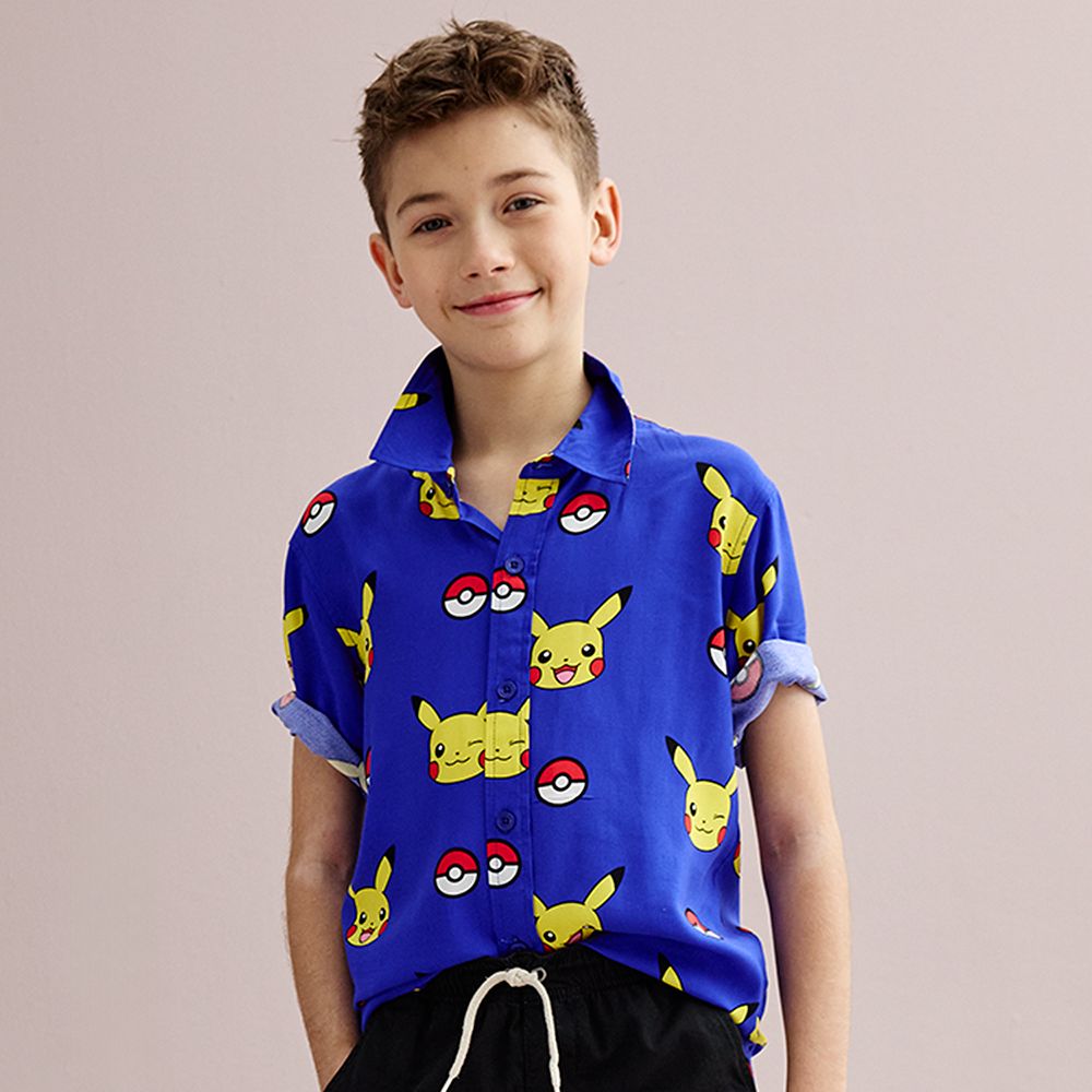 Boys 8-20 Pokemon Pikachu Button-Up Shirt