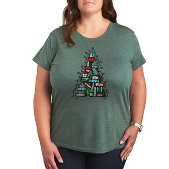 Plus Book Christmas Tree Graphic Tee