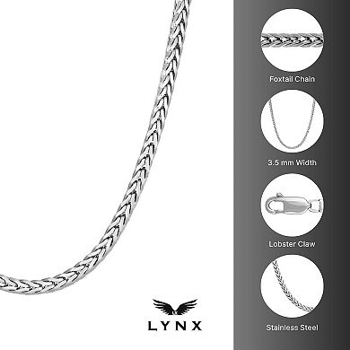 LYNX Stainless Steel Foxtail Chain 24" Necklace