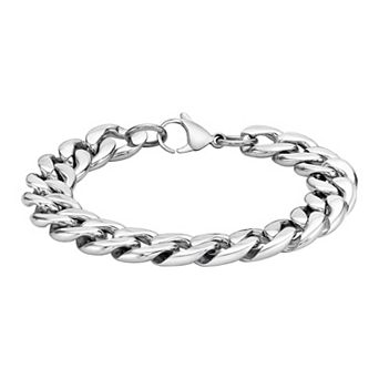 LYNX Stainless Steel Curb Chain 9" Bracelet