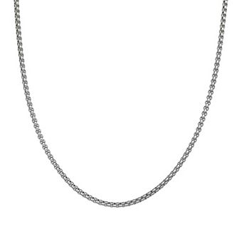 Men's LYNX Stainless Steel 3 mm Round Box Chain Necklace