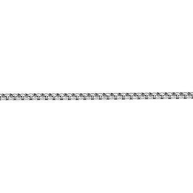 Men's LYNX Stainless Steel 3 mm Round Box Chain Necklace