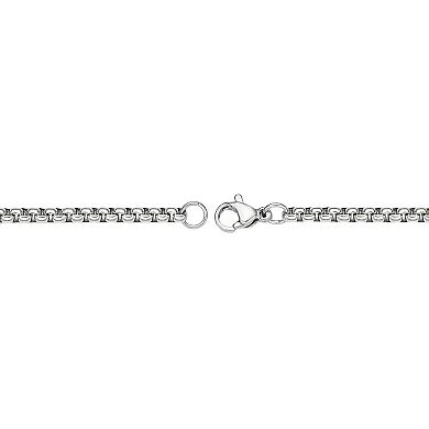 Men's LYNX Stainless Steel 3.5 mm Round Box Chain Necklace