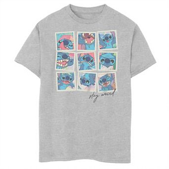Disney's Lilo & Stitch Boys 8-20 Stay Weird Stitch Photo Grid Husky Graphic Tee