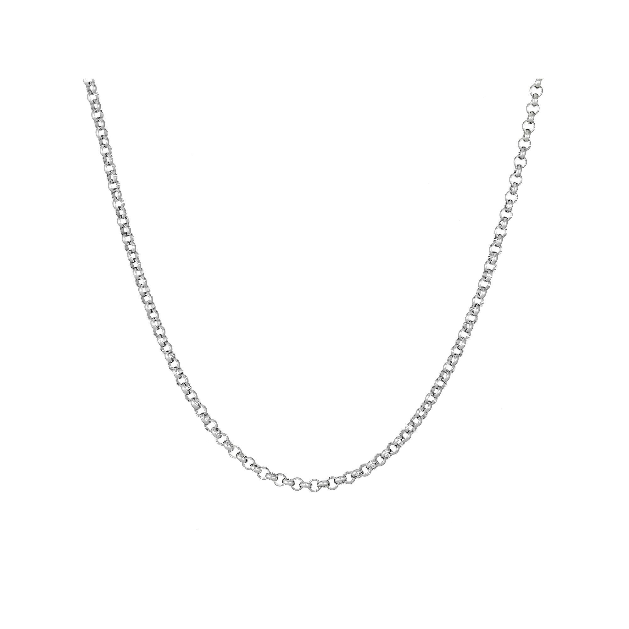 Mens LYNX Stainless Steel 3 mm Rolo Chain Necklace, Size: 18
