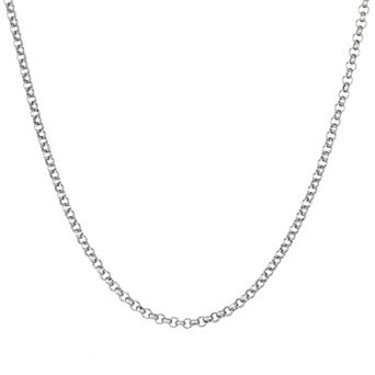 Men's LYNX Stainless Steel 3 mm Rolo Chain Necklace