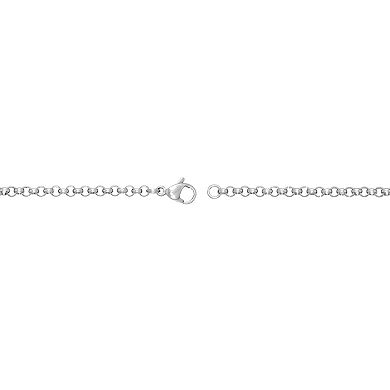 Men's LYNX Stainless Steel 3 mm Rolo Chain Necklace
