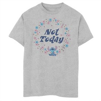 Disney's Lilo & Stitch Boys 8-20 Not Today Floral Wreath Stitch Husky Graphic Tee