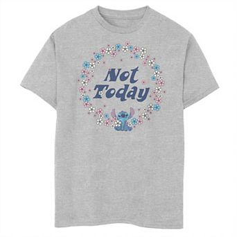 Disney's Lilo & Stitch Boys 8-20 Not Today Floral Wreath Stitch Husky Graphic Tee
