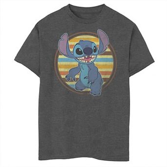 Disney's Lilo & Stitch Boys 8-20 Stripe Background Stitch Husky Graphic Tee
