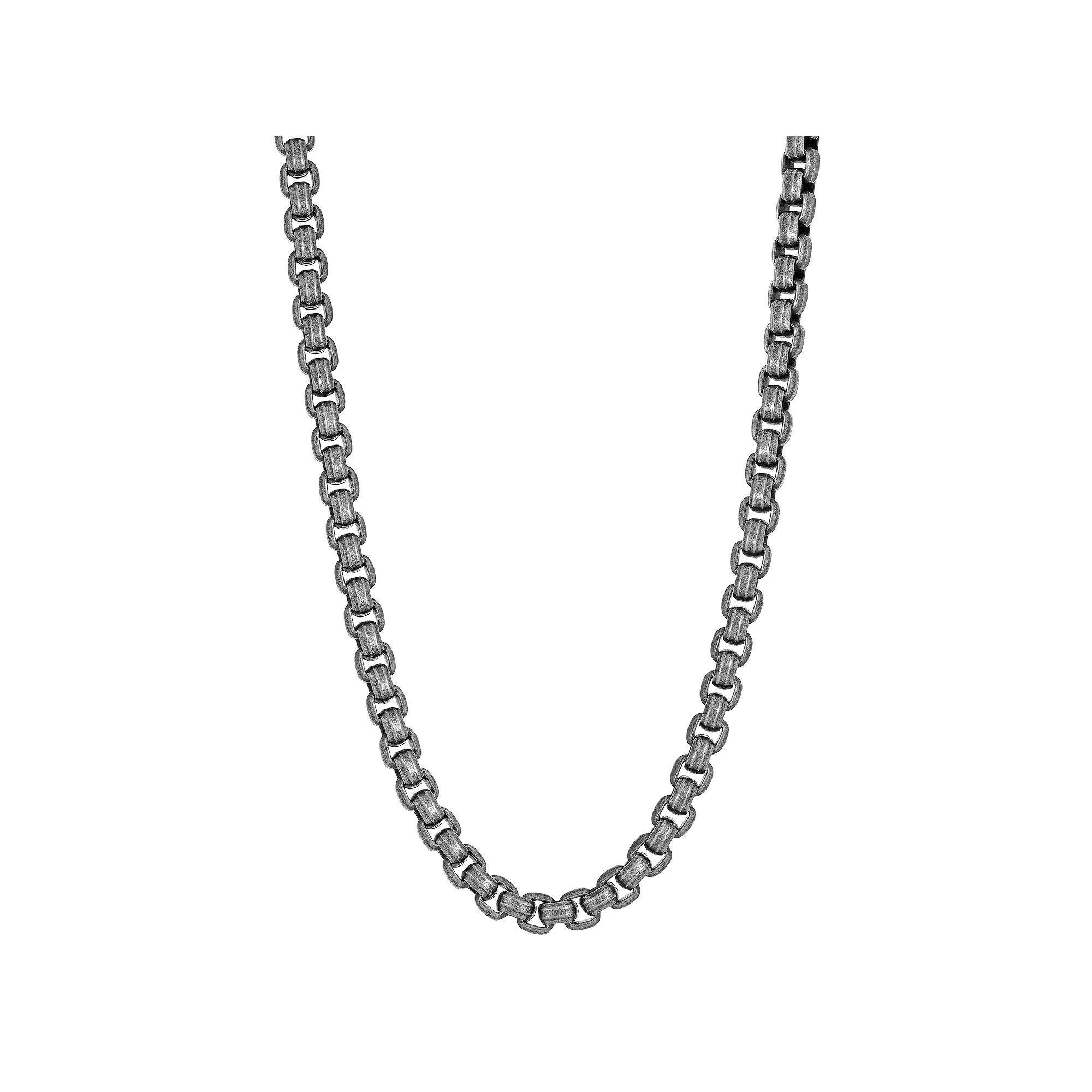 Mens LYNX Stainless Steel Round Box Chain Necklace, Size: 30