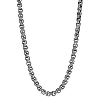 Men's LYNX Stainless Steel Round Box Chain Necklace