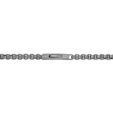 Men's LYNX Stainless Steel Round Box Chain Necklace