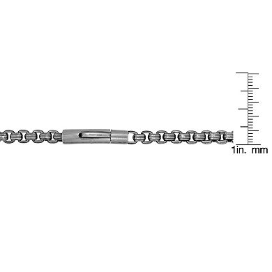 Men's LYNX Stainless Steel Round Box Chain Necklace