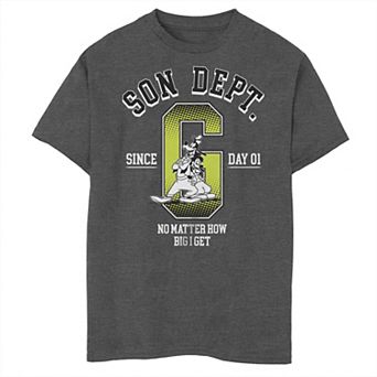Disney's Goofy & Max Boys 8-20 Son Dept. Since Day 01 Husky Graphic Tee