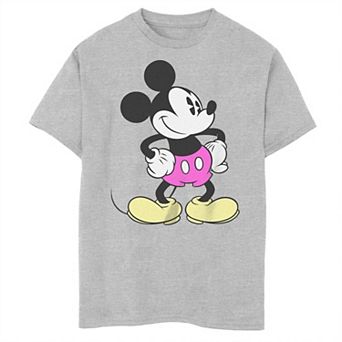 Disney's Mickey Mouse Boys 8-20 Pink Shorts Husky Graphic Tee
