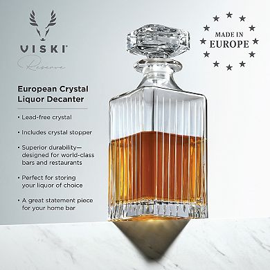 Viski Reserve European Crystal Liquor Decanter