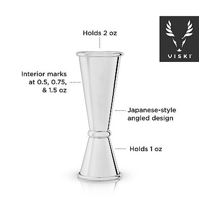 Viski Large Stainless Steel Japanese Style Jigger