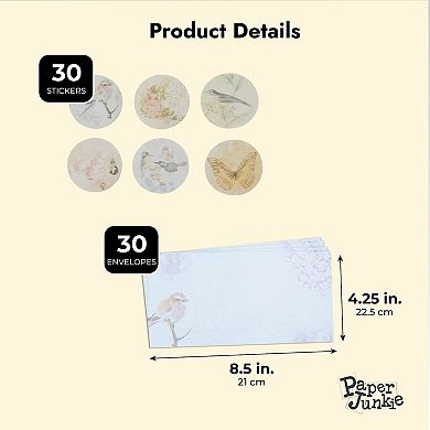 Vintage Floral Stationery Paper And Envelopes Set (60 Pieces)