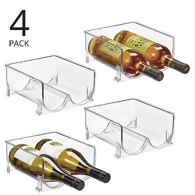 mDesign Stackable Plastic 2 Bottle Refrigerator Wine Rack Holder - 4 ...