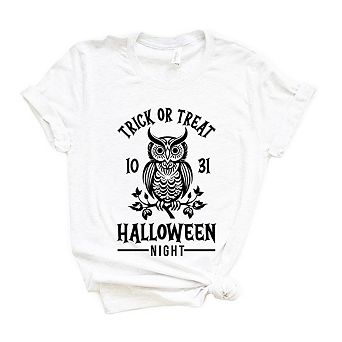 Trick or Treat Owl Short Sleeve Graphic Tee