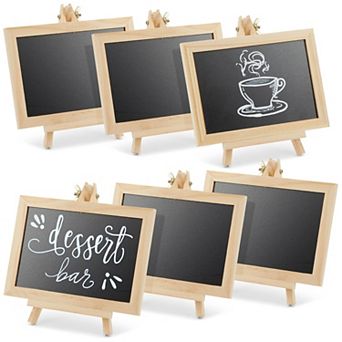 6-pack Mini Chalkboard Signs With Easel Stand For Table Decorations, 7x7x4 In
