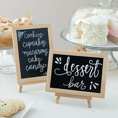 6-pack Mini Chalkboard Signs With Easel Stand For Table Decorations, 7x7x4 In