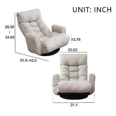 Swivel Accent Chair, Adjustable Head and Waist