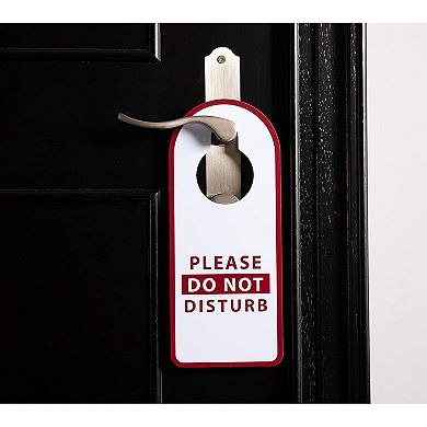 Do Not Disturb Sign - 12-Pack Please Knock Door Hanger, Plastic Door Knob Hanger