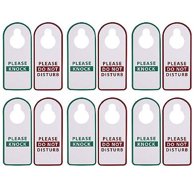 Do Not Disturb Sign - 12-Pack Please Knock Door Hanger, Plastic Door Knob Hanger