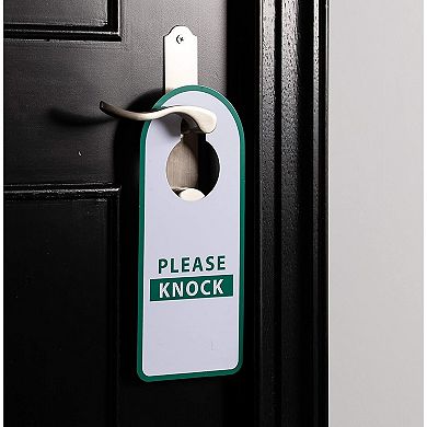 Do Not Disturb Sign - 12-Pack Please Knock Door Hanger, Plastic Door Knob Hanger
