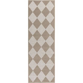 Nourison Washable Modern Jute Diamond Geometric Non-skid Indoor Area Rug