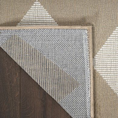 Nourison Washable Modern Jute Diamond Geometric Non-skid Indoor Area Rug