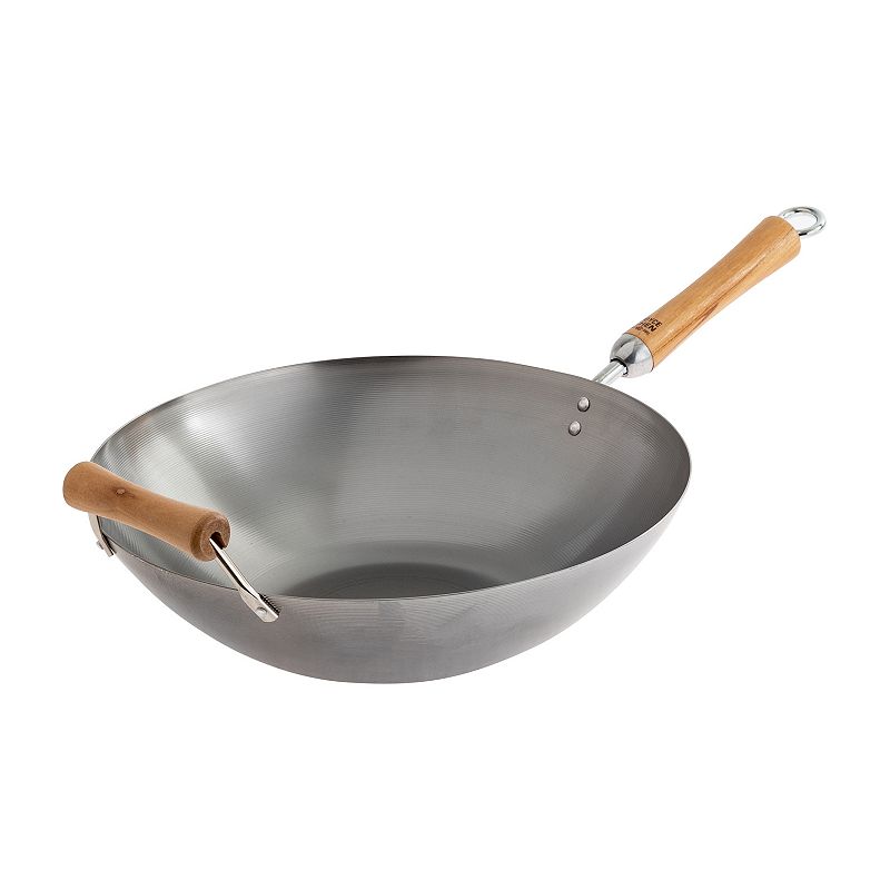 Joyce Chen Classic Series 14-In. Carbon Steel Wok with Birch Handles