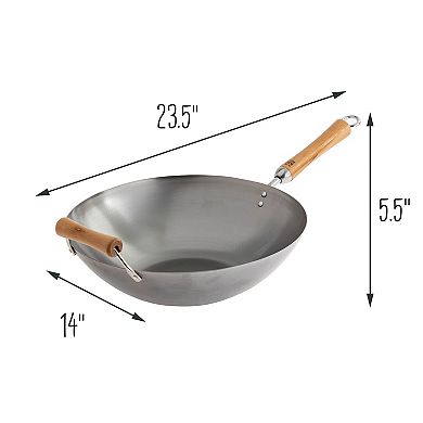 Joyce Chen 14-in. Carbon Steel Flat Wok