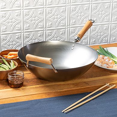 Joyce Chen 14-in. Carbon Steel Flat Wok