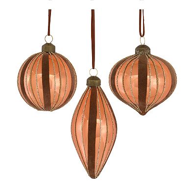 Melrose Copper Finish Glass Ornament 12-piece Set
