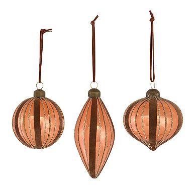 Melrose Copper Finish Glass Ornament 12-piece Set