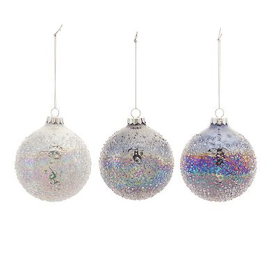 Melrose Beaded Iridescent Ornament 12-piece Set