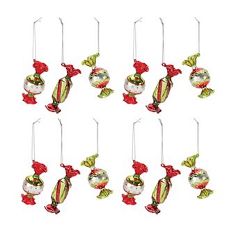 Melrose Wrapped Candy Ornament 12 pc Set