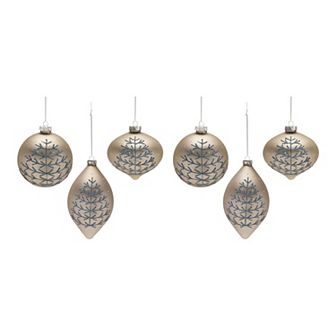 Melrose Glittered Ball Ornament 6 pc Set