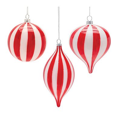Melrose Striped Glass 6-pc. Ornament Set