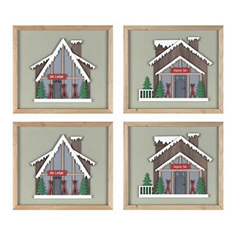 Melrose Ski Lodge 4 pc Wall Art Set