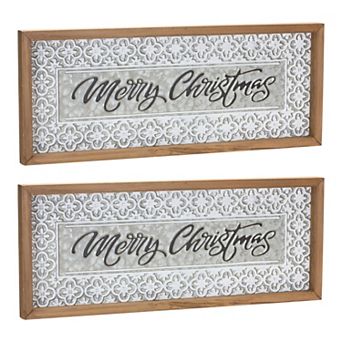 Melrose Merry Christmas 2 pc Sign Set