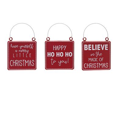 Melrose International Metal Snowboard Forest Disc Ornament (Set of 6) main image 0