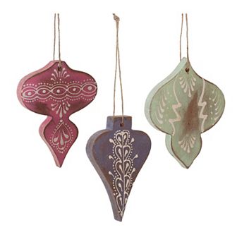 Melrose Wood Finial 6 pc Ornament Set